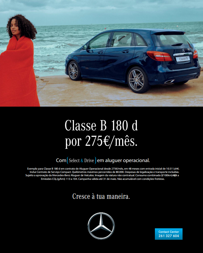 Classe B 180 d por 275€/mês