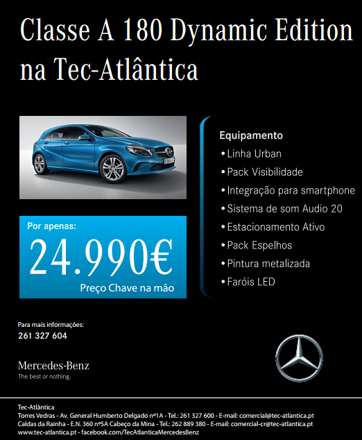 Classe A por apenas: 24.990€ | Preço chave na mão