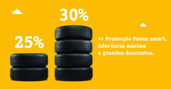 Promoção pneus smart na Tec-Atlântica.