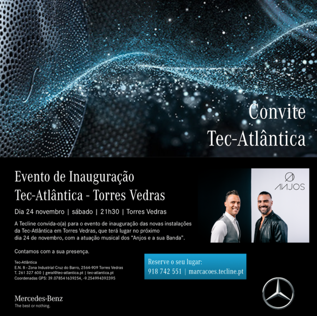 Evento de Inauguração Tec-Atlântica | Dia 24 novembro | Torres Vedras