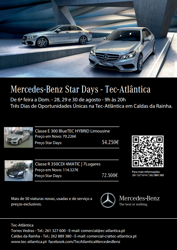 Mercedes-Benz Star Days | 28, 29 e 30 de agosto | Caldas da Rainha