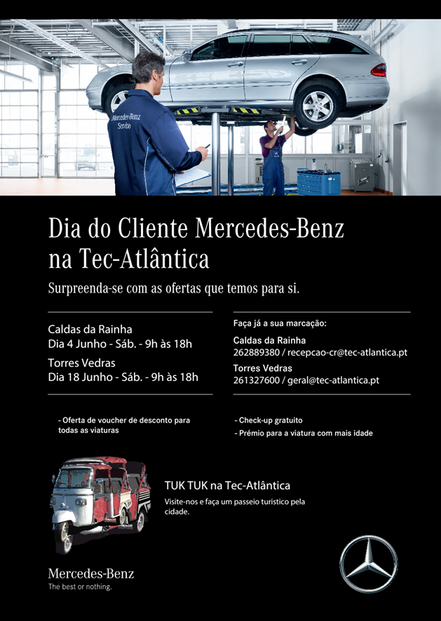 Dia do Cliente Mercedes-Benz na Tec-Atlântica | Caldas da Rainha - 4 de junho | Torres Vedras - 18 junho