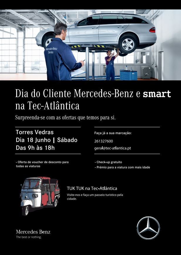 Dia do Cliente Mercedes-Benz e smart em Torres Vedras | Sábado | 18 de Junho