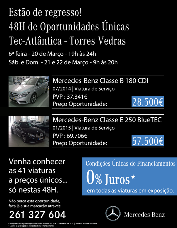 Estão de regresso! 48H de Oportunidades Únicas