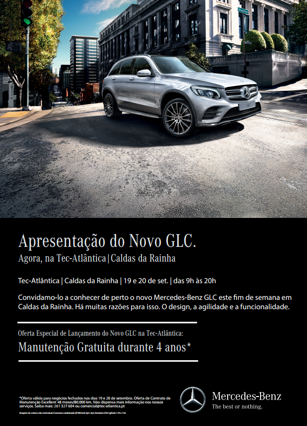 Apresentação do Novo GLC. | Agora em Caldas da Rainha | 19 e 20 de set. | OFERTA ESPECIAL: Manutenção Gratuita durante 4 anos