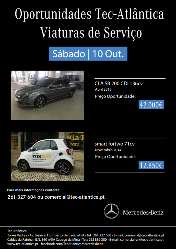 Oportunidades Tec-Atlântica só este sábado, 10 de outubro. Saiba mais »