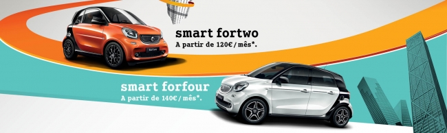 Na Tec-Atlântica smart fortwo desde 120€/mês e smart forfour desde 140€/mês. Aproveita já!